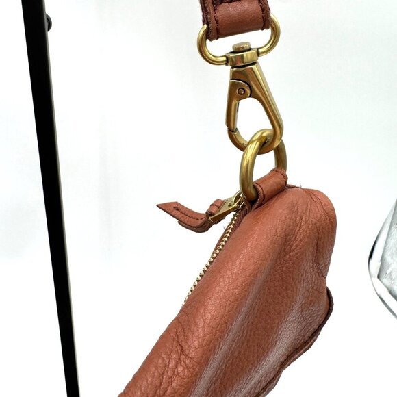 Fossil Erin Foldover Leather Tote Crossbody Bag Dark Brown purse Crossbody - Picture 4 of 10